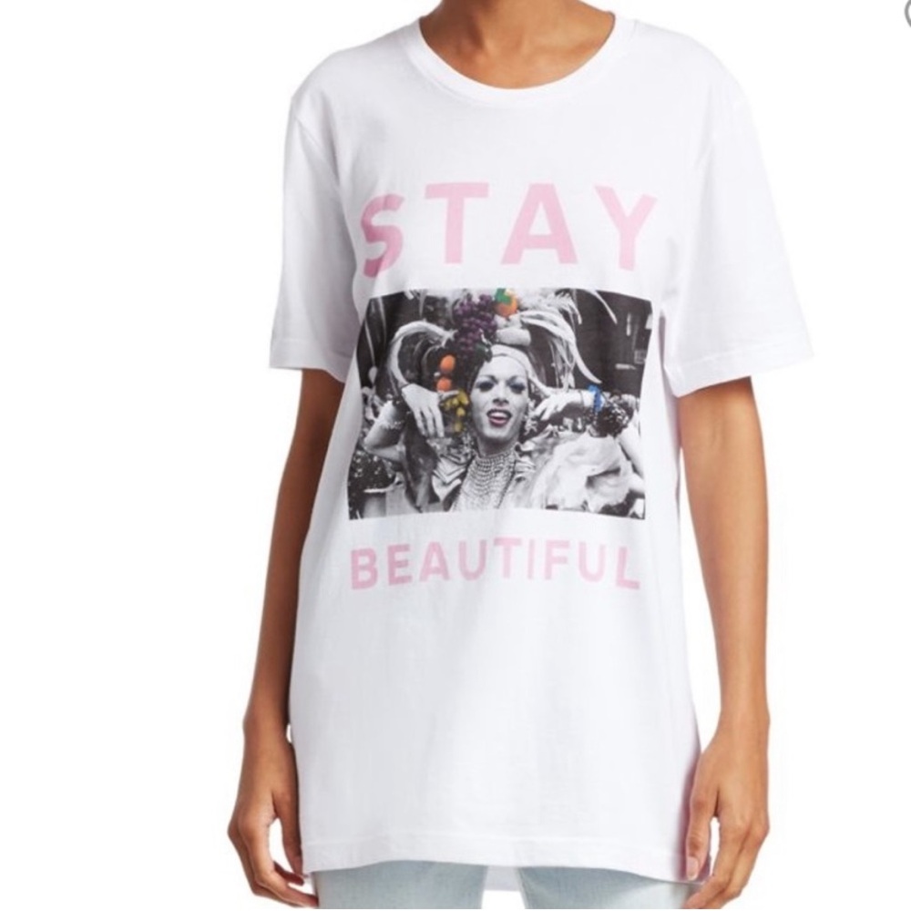 Jonathan Simkhai Stay Beautiful White Tee XS NWT